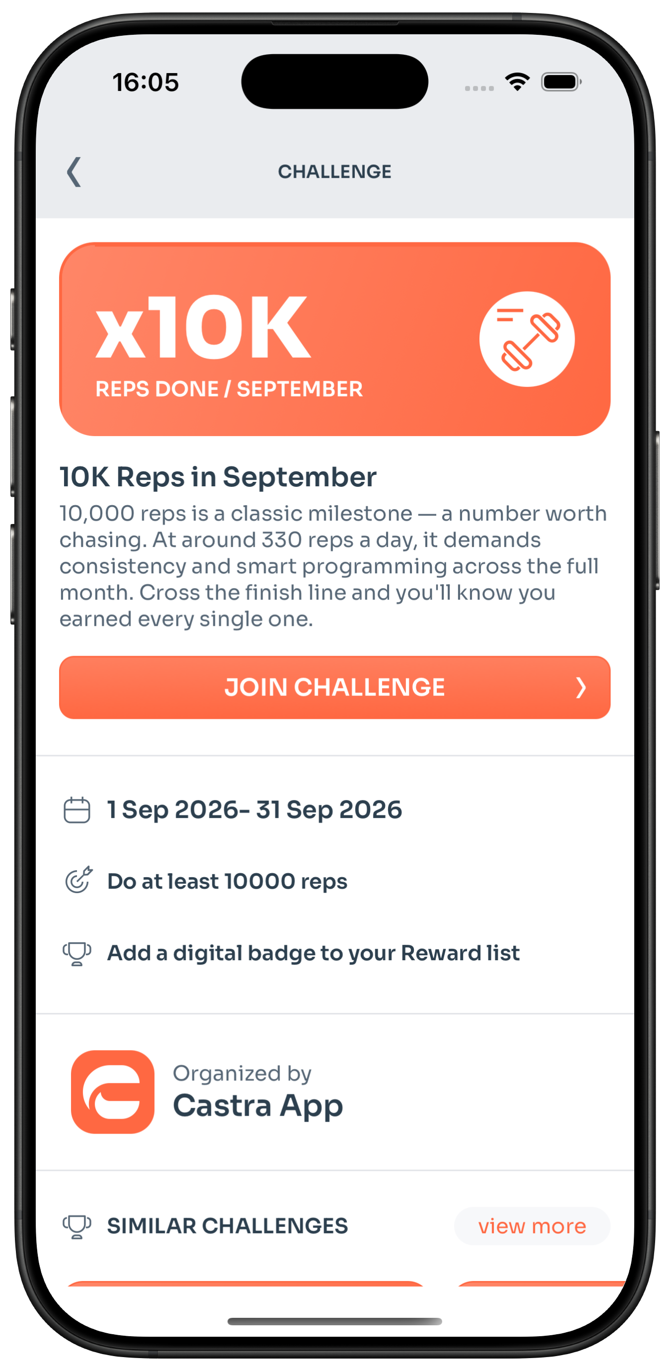 A range of challenge types to join