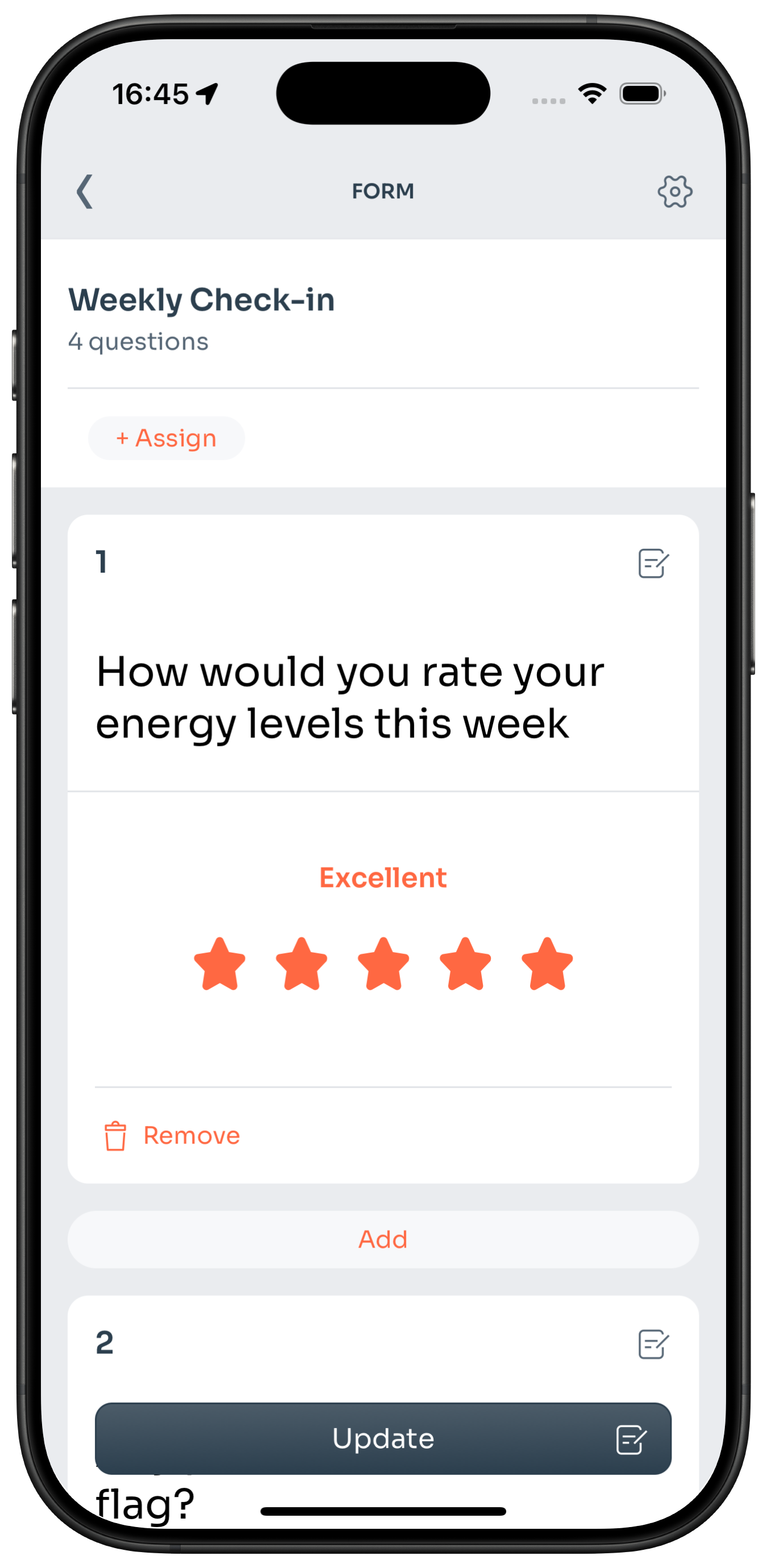 Custom check-in form builder