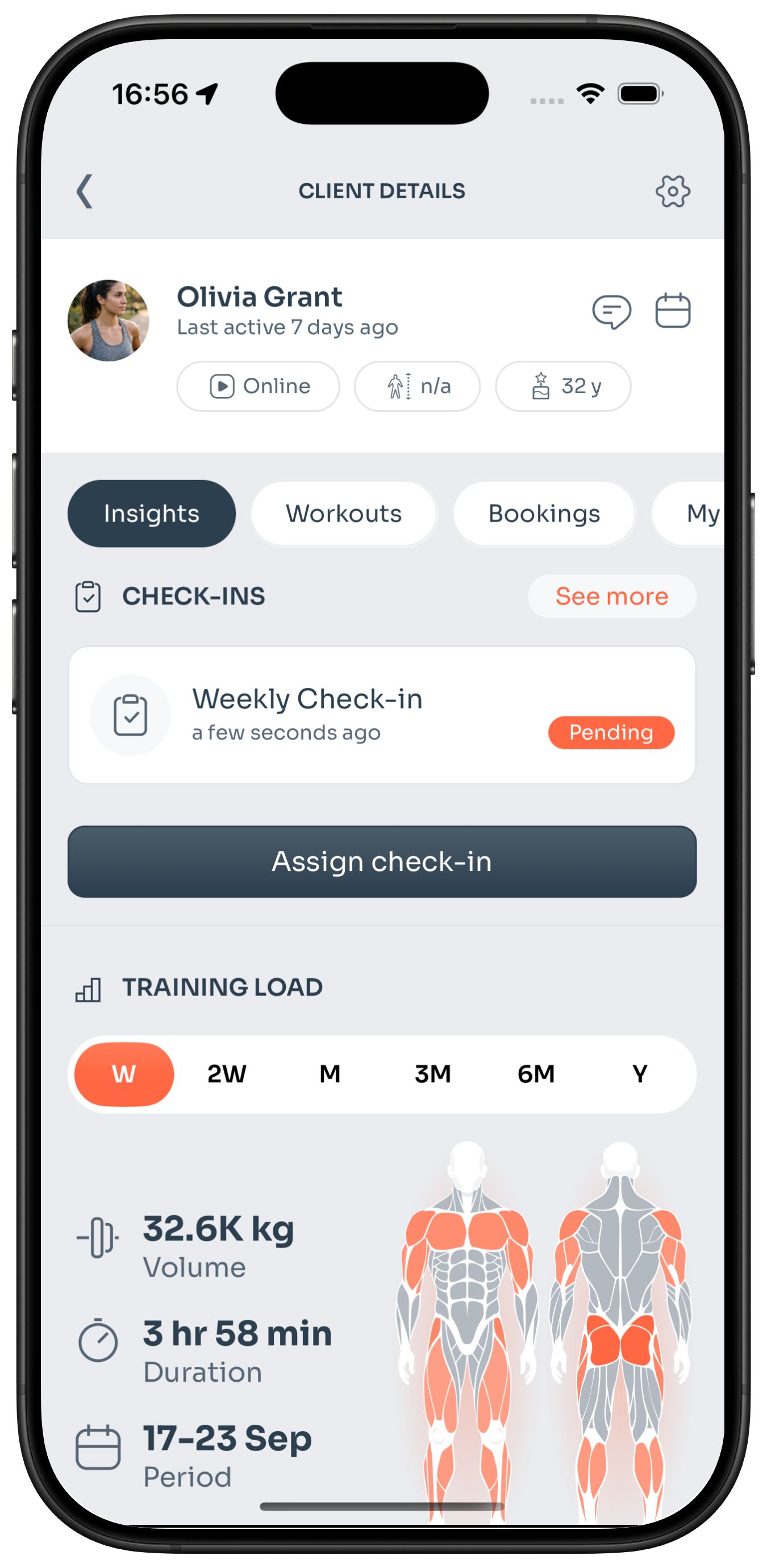 Client detail screen