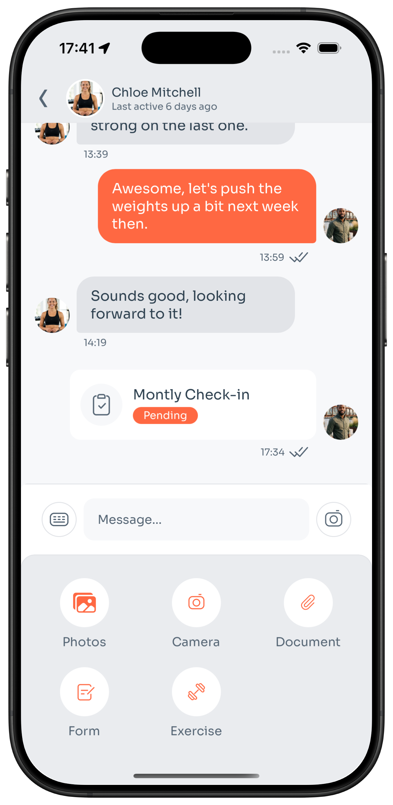 Messaging thread with plan context