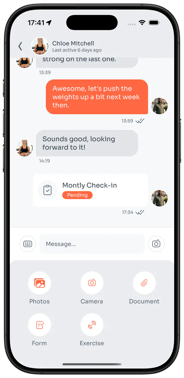 Messaging thread with plan context