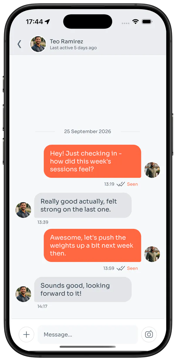 Messaging thread with plan context