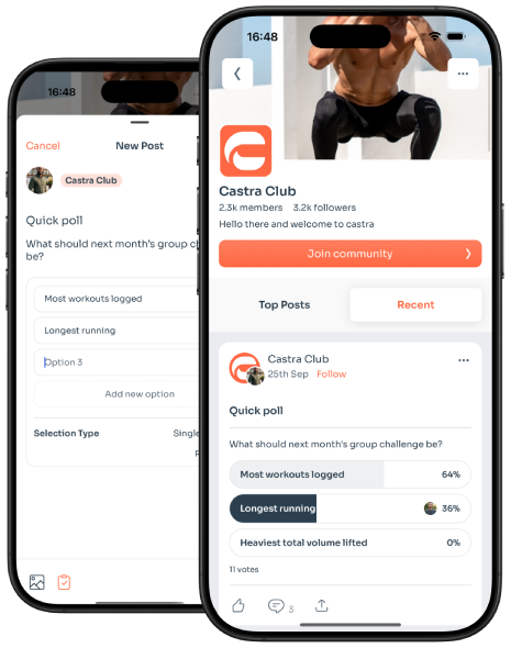 A coach's branded community feed